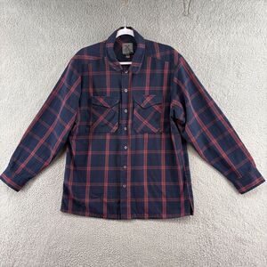 Vertx Shirt Mens Large Plaid Canyon River Flannel Long Sleeve Red Navy